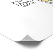 16インチx 16インチポスター、ウイスキー酸っぱいレシピカクテルアート ポスター (角)