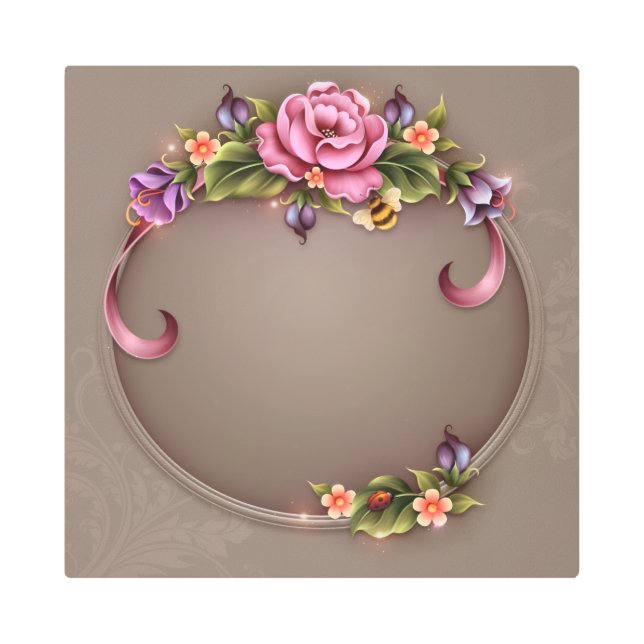 16インチx 16インチメタルウォールアート メタルプリント (正面)