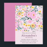 16エレガント歳の誕生日招待状ピンクフローラシック 招待状<br><div class="desc">16エレガント歳の誕生日招待状ピンクフローラシックヴィンテージ</div>