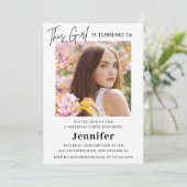 16エレガント歳の誕生日招待状写真モダン 招待状 (スタンド正面)