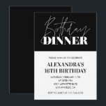 16エレガント歳の誕生日招待状誕生日ディナー 招待状<br><div class="desc">16エレガント歳の誕生日招待状誕生日ディナーモノクロモダン</div>