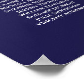 16エレガント表ネイビー結婚ルの座席表 ポスター (角)