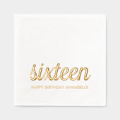 16エレガント誕生日ゴモダンールナプキンス 箔ナプキン (正面)