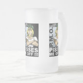 16オンス(250 mm)のガラス板をめがく フロストグラスビールジョッキ (正面右)