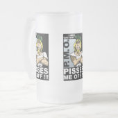 16オンス(250 mm)のガラス板をめがく フロストグラスビールジョッキ (正面左)