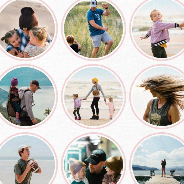 16カスタム枚の写真とカラーサークルパターン赤面ピンク 壁紙 (クリエイターアップロード済み)