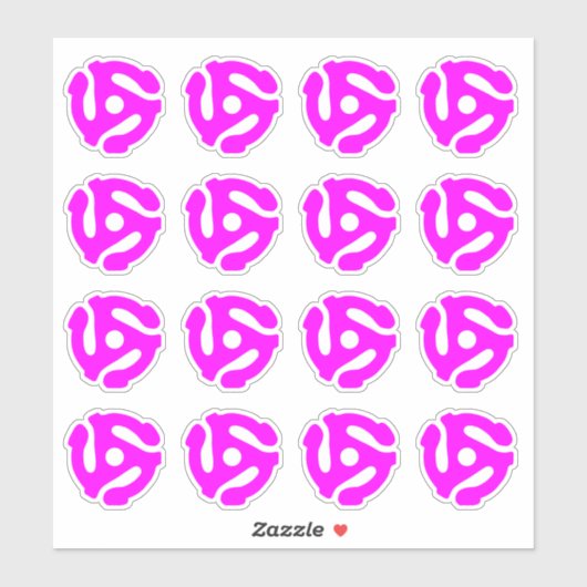 16クールレトロヴィンテージホットピンク45スペーサーDJ シール (シート)