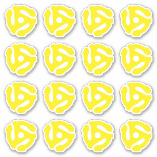 16クールレトロヴィンテージ黄45スペーサーDJ シール (正面)