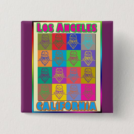 16サーファーロサンゼルスボタン 缶バッジ (正面)