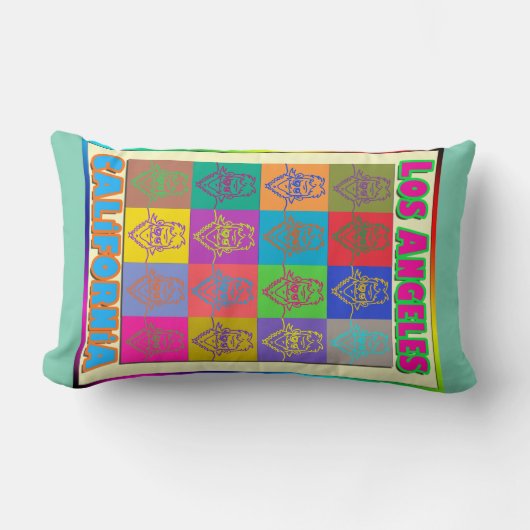 16サーファーロサンゼルス枕 ランバークッション (正面)