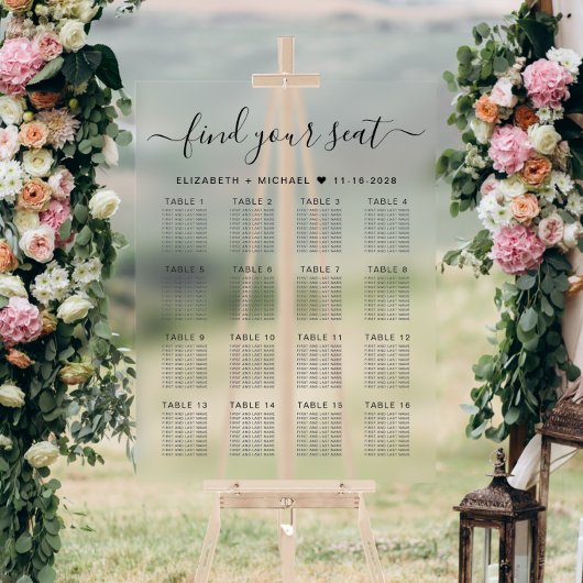 16スタイリッシュ台結婚席 アクリルサイン