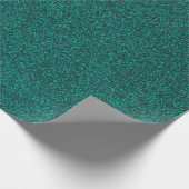 16ティール（緑がかった色）グリッタープリント ラッピングペーパー (角)