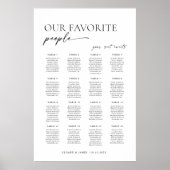 16テーブモダンルウェルカムシーティングチャート ポスター (正面)