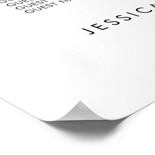 16テーブルエレガントなウェディングゲストの座席表 ポスター (角)