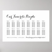 16テーブルエレガントなウェディングゲストの座席表 ポスター (正面)