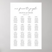 16テーブルシンプル私たちの人お気に入りの席チャート ポスター (正面)