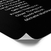 16テーブル席の黒い座席表プランを見つける ポスター (角)