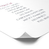 16テーブル深いレッド結婚のシーティンググラフブルゴーニュ ポスター (角)