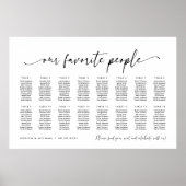 16テーブル私たちお気に入りのの人の座席図プラン ポスター (正面)