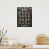 16テーブル素朴レース灯シーティングチャート予算 ポスター (キッチン)