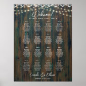 16テーブル素朴レース灯シーティングチャート予算 ポスター (正面)