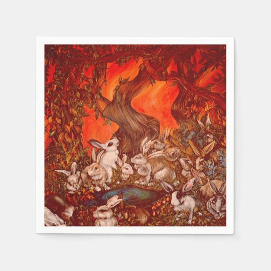 16バニー スタンダードカクテルナプキン (正面)