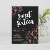 16バラ金ゴールドフローラSweet sixteen誕生日パーティー 招待状 (スタンド正面)