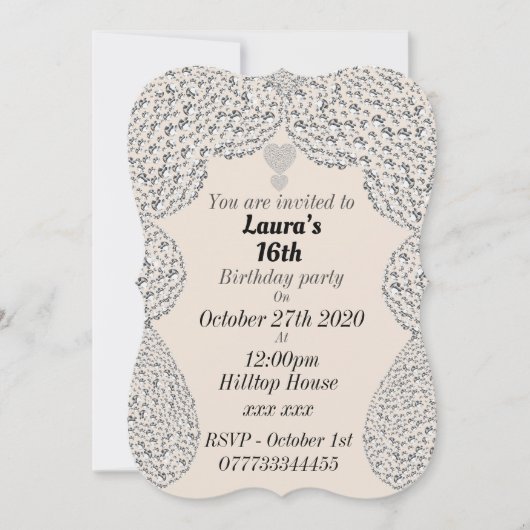 16パーソナライズされたバースデーパーティ招待状 招待状 (正面)