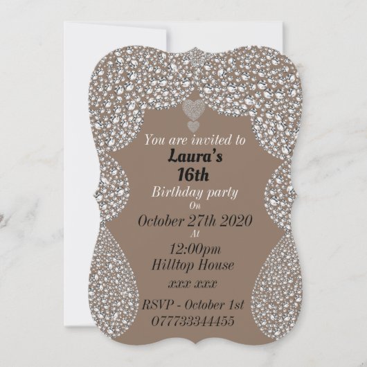 16パーソナライズされたバースデーパーティ招待状 招待状 (正面)