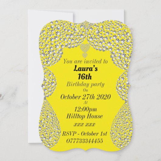 16パーソナライズされたバースデーパーティ招待状 招待状 (正面)