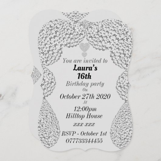 16パーソナライズされたバースデーパーティ招待状 招待状 (正面/裏面)