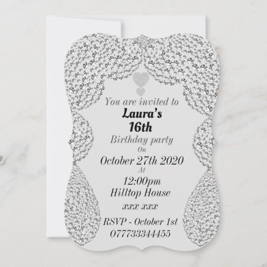 16パーソナライズされたバースデーパーティ招待状 招待状 (正面)