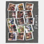 16パーソナライズされたフォトコラージュファミリーフレーム フリースブランケット (正面)