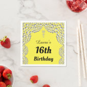 16パーソナライズされた番目または年齢パーティーのナプキンの編集 スタンダードカクテルナプキン (インサイチュ)