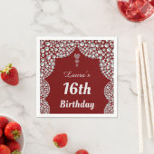 16パーソナライズされた番目または年齢パーティーのナプキンの編集 スタンダードカクテルナプキン (インサイチュ)