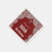 16パーソナライズされた番目または年齢パーティーのナプキンの編集 スタンダードカクテルナプキン (角)