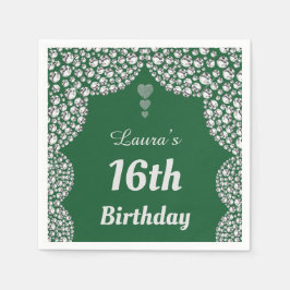 16パーソナライズされた番目または年齢パーティーのナプキンの編集 スタンダードカクテルナプキン