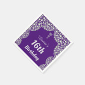 16パーソナライズされた番目または年齢パーティーのナプキンの編集 スタンダードカクテルナプキン (角)