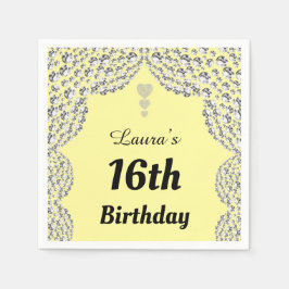 16パーソナライズされた番目または年齢パーティーのナプキンの編集 スタンダードカクテルナプキン