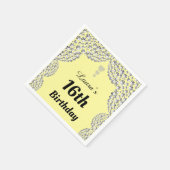 16パーソナライズされた番目または年齢パーティーのナプキンの編集 スタンダードカクテルナプキン (角)