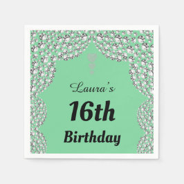 16パーソナライズされた番目または年齢パーティーのナプキンの編集 スタンダードカクテルナプキン