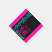 16パーソナライズされた誕生日ガーリー紙 スタンダードカクテルナプキン (角)