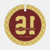 16パーソナライズされた誕生日モダン及びエレガント ガラスオーナメント (裏面)