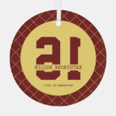 16パーソナライズされた誕生日モダン及びエレガント ガラスオーナメント (裏面)