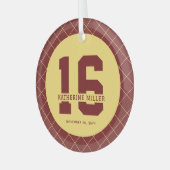 16パーソナライズされた誕生日モダン及びエレガント ガラスオーナメント (正面左)