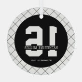 16パーソナライズされた誕生日モダン及びエレガント ガラスオーナメント (裏面)