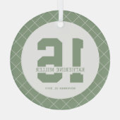 16パーソナライズされた誕生日モダン及びエレガント ガラスオーナメント (裏面)