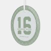 16パーソナライズされた誕生日モダン及びエレガント ガラスオーナメント (正面左)