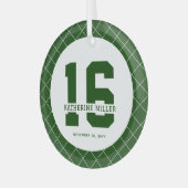 16パーソナライズされた誕生日モダン及びエレガント ガラスオーナメント (正面左)