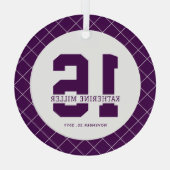 16パーソナライズされた誕生日モダン及びエレガント ガラスオーナメント (裏面)